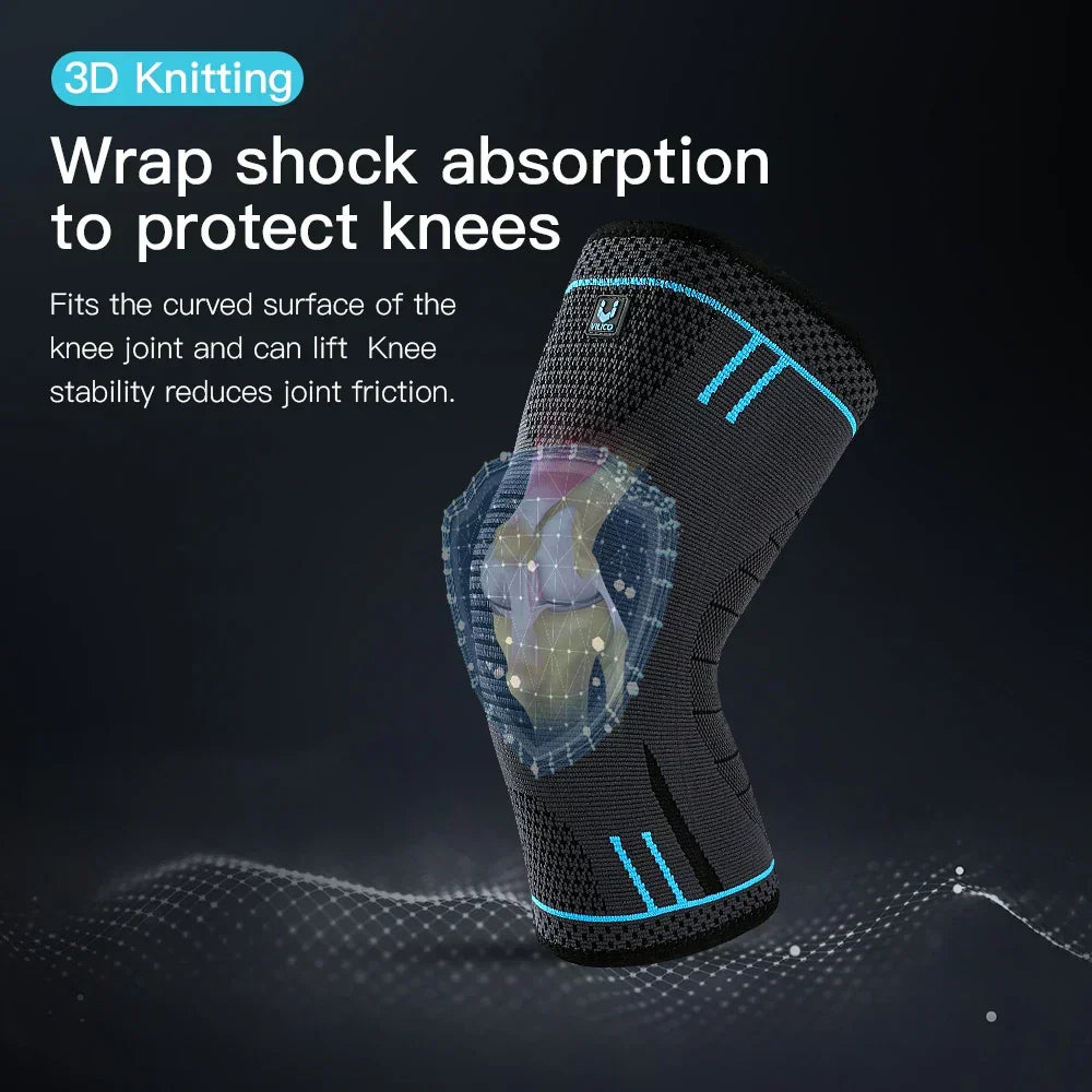 2Pcs Compression Knee Support Sleeve Elastic & Breathable Knee Brace Xl