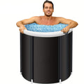 1Pc Freestanding Ice Bath Tub For Fitness Recovery(Black)
