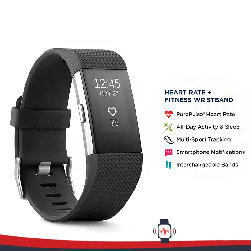 Smart Fitness Wristband Heart Rate Black