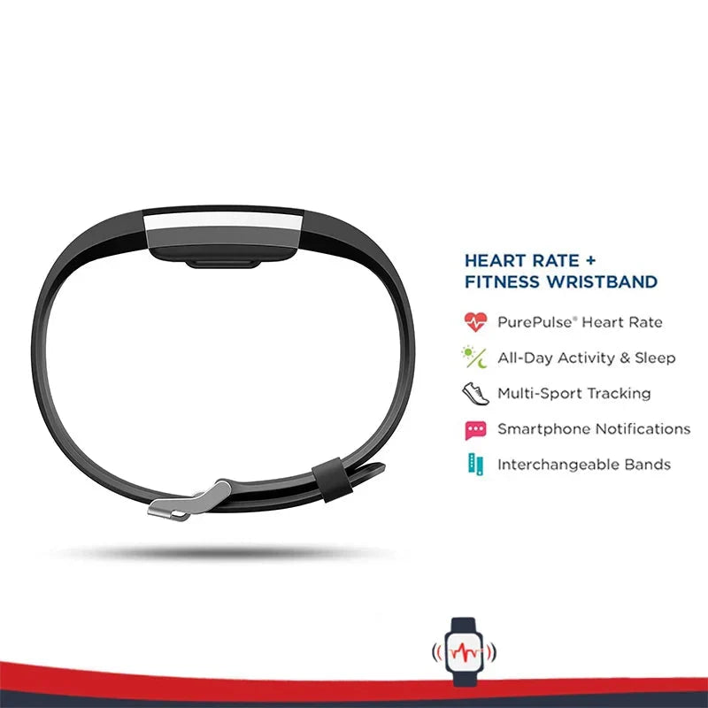 Smart Fitness Wristband Heart Rate Black