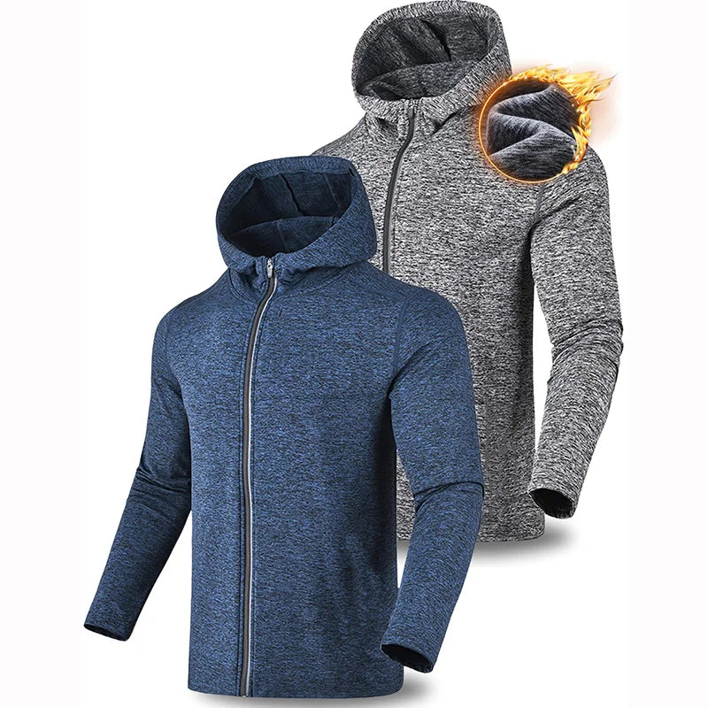Men Fleece Lined Compression Shirt Long Sleeve Thermal Running Gym Fitness Breathable Sports Top
