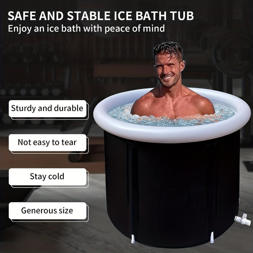 1Pc Freestanding Ice Bath Tub For Fitness Recovery(Black)